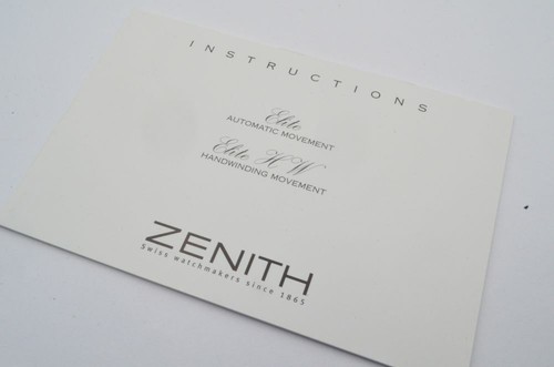 Zenith anleitung manual elite - anleitung,